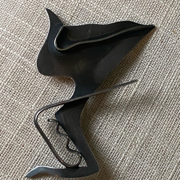 Vintage Brooch Sterling Silver Ed Wiener Signed Artist Piece modernist dancer - Picture 5 of 14